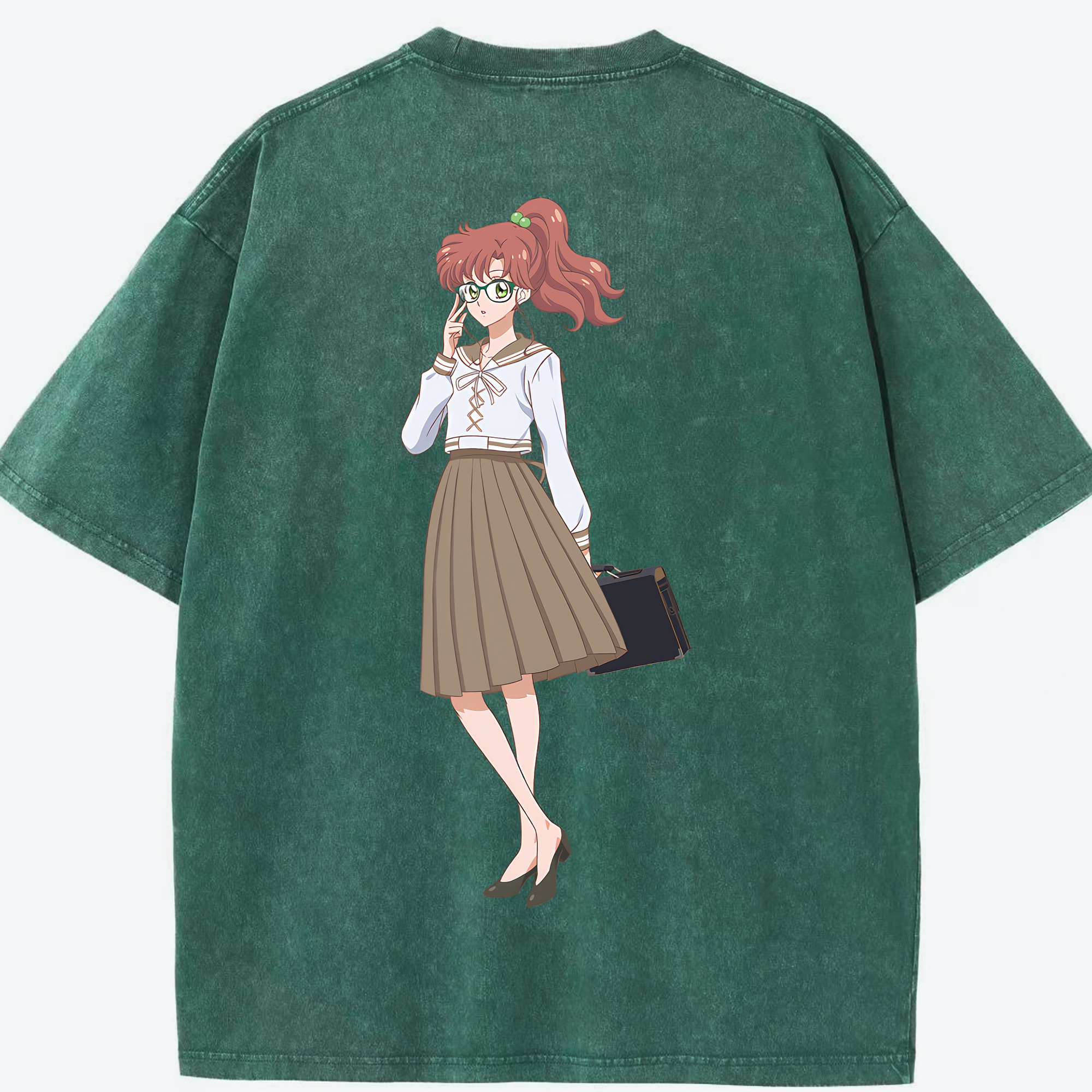 （画像用） 美少女戦士セーラームーン 木野 まこと きの まこと Sailor Moon Kino Makoto （セーラージュピター；Sailor Jupiter） 綿100% ヴィンテージ風 半袖Tシャツ（背面プリント）